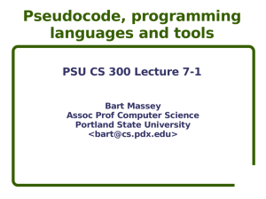 Pseudocode, programming languages and tools
