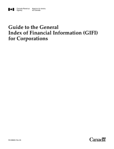 Guide to the General Index of Financial Information
