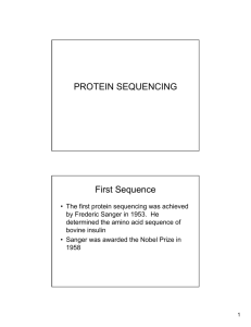 PROTEIN SEQUENCING First Sequence