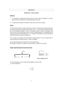 Experiment 3 Bending test – tensile strength Objective: 1