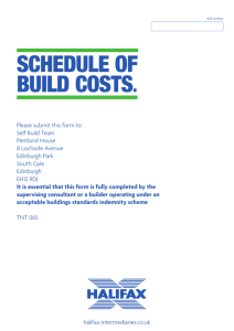 schedule of build costs.
