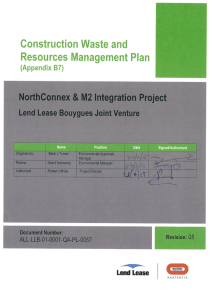 Construction Waste and Resources Management Plan