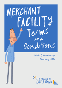 Merchant Facilities Terms and Conditions