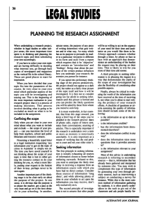 Daley, Linda --- "Legal Studies: Planning the research assignment