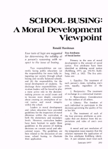 A Moral Development Viewpoint