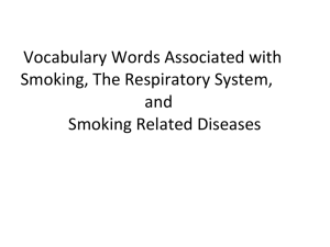 Vocabulary Words Associated with Smoking, The Respiratory