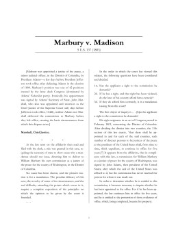 Marbury V. Madison – Case Brief Summary