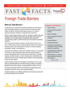 Foreign Trade Barriers - Virginia Economic Development Partnership