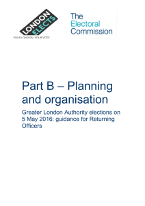 Part B – Planning and organisation