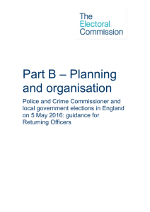 Part B – Planning and organisation