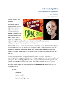 South Forsyth High School Forensic Science Course Syllabus