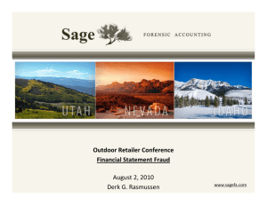 Financial Statement Fraud - Sage Forensic Accounting