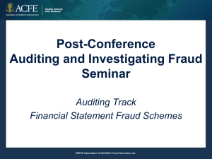 Post-Conference Auditing and Investigating Fraud Seminar