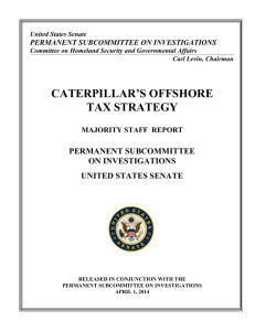 CATERPILLAR'S OFFSHORE TAX STRATEGY
