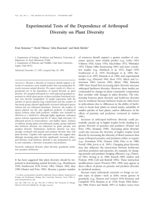 Experimental Tests of the Dependence of Arthropod Diversity on