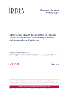 Monitoring Health Inequalities in France: A Short Tool for Routine
