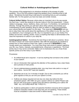 Cultural artifact speech sample image