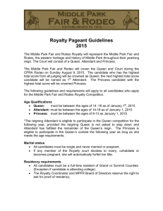 Royalty Pageant Guidelines 2015