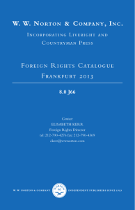 W. W. NortoN & CompaNy, INC. Foreign Rights Catalogue Frankfurt