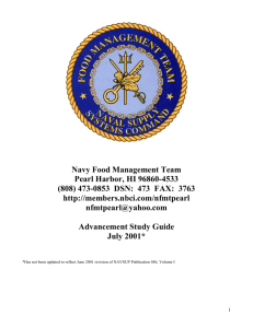 MS Advancement Study Guide - Navy Food Management Team