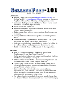 Senior Year Checklist - CollegePrep-101