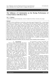 The Influence of Cationization on the Dyeing Performance of