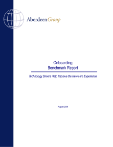 Onboarding Benchmark Report, Aberdeen Group