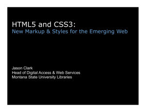 HTML5 and CSS3 - Montana State University