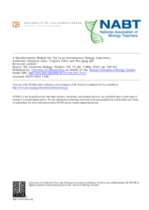 A Bioinformatics Module for Use in an Introductory Biology Laboratory
