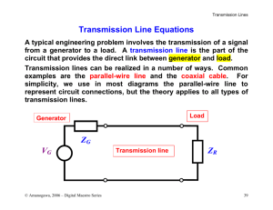 Transmission Line Equations ZR ZG VG
