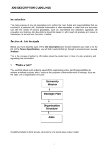 Job Description and Person Specification Guidelines