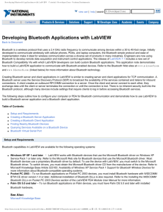 Developing Bluetooth Applications with LabVIEW