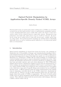 Optical Particle Manipulation by Application
