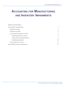 Accounting for Manufacturing and Inventory Impairments