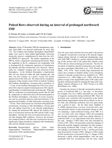 Pulsed flows observed during an interval of prolonged northward IMF