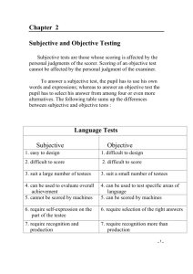 Chapter 2 Subjective and Objective Testing Language Tests