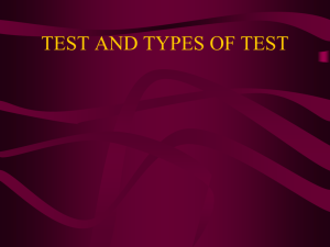 TEST AND TYPES OF TEST