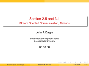 Stream Oriented Communication, Threads