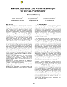 Efficient, Distributed Data Placement Strategies for Storage Area