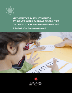 Mathematics Instruction for Students With