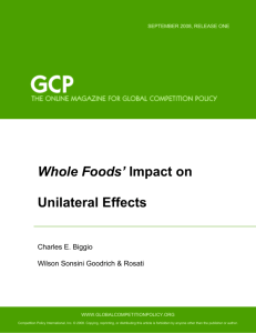 Whole Foods' Impact on Unilateral Effects