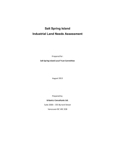 Salt Spring Island Industrial Land Needs Assessment