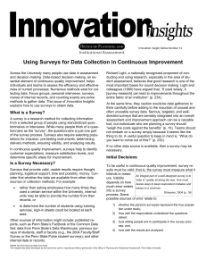 Using Surveys for Data Collection in Continuous Improvement