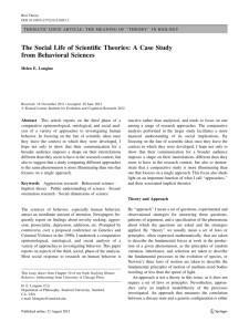 The Social Life of Scientific Theories: A Case Study from Behavioral