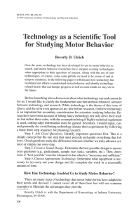 Technology as a Scientific Tool for Studying Motor Behavior