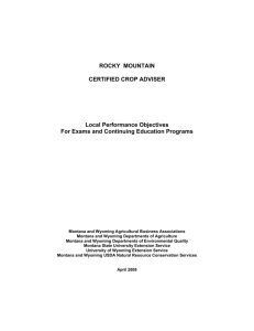 Local Performance Objectives For Exams and Continuing Education