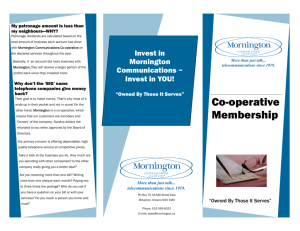 Membership Brochure - Mornington Communications Co