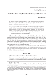 The United States Code, Prima Facie Evidence, and Positive