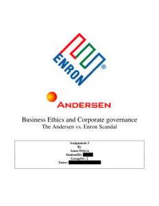 Business Ethics and Corporate governance