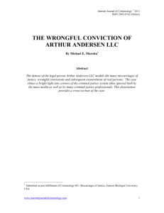 The Wrongful Conviction of Arthur Andersen LLC